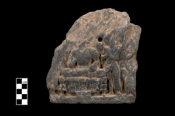 Image of Bodhisattva Maitreya with devotees