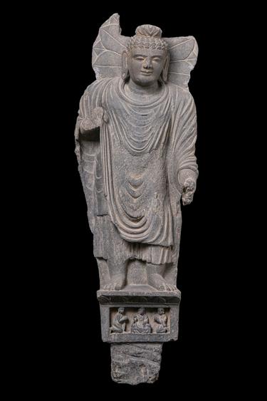 Image of Buddha; Maitreya and devotees