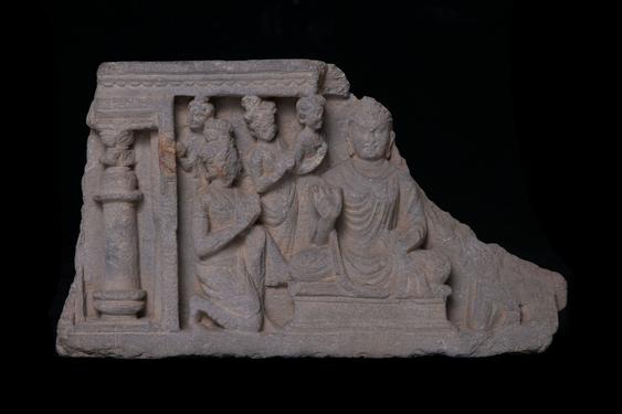 Image of Buddha and devotees
