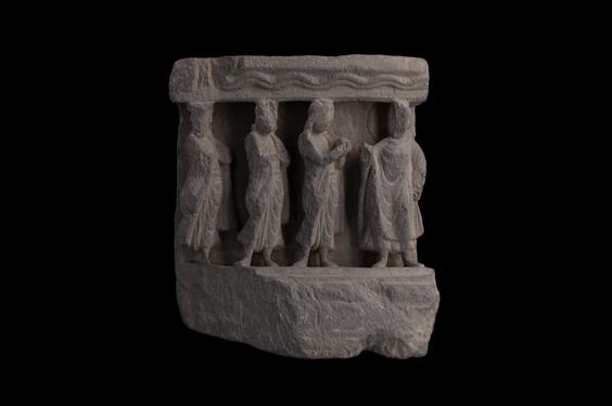 Image of Buddha and devotees