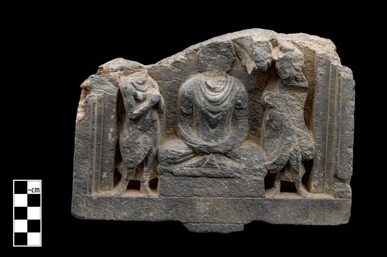 Image of Buddha and devotees