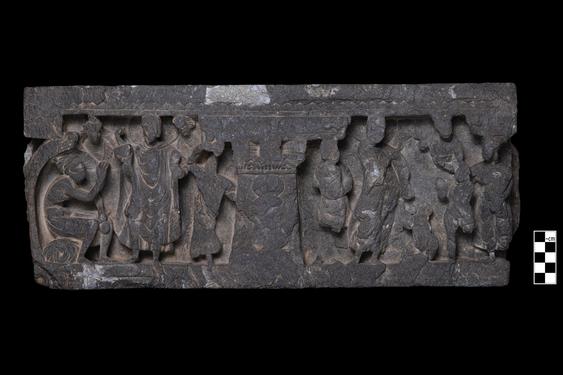 Image of Last Existence: Offering of Dust, Buddha performing a miracle before ascetics