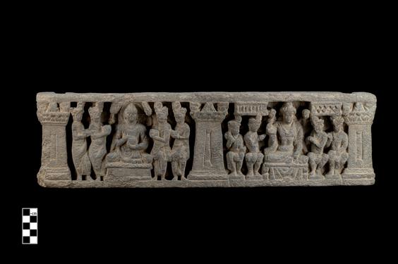 Image of Last Existence: Bodhisattva in Tuṣita Heaven, Offering of the Four Bowls