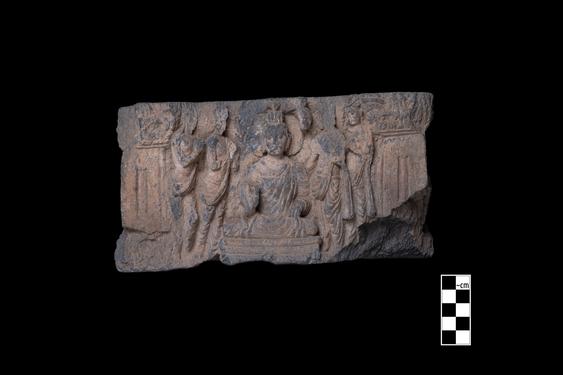 Image of Bodhisattva in Tuṣita heaven; Buddhas and devotees