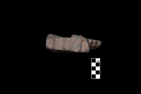 Image of Cornice of monument with stepped pyramids