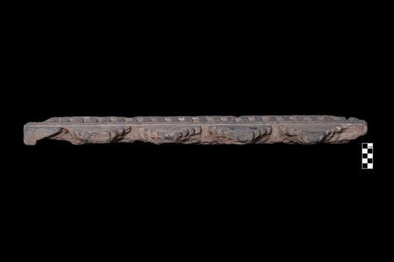 Image of Cornice of monument with stepped pyramids